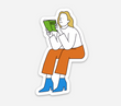 Reading Girl Sticker